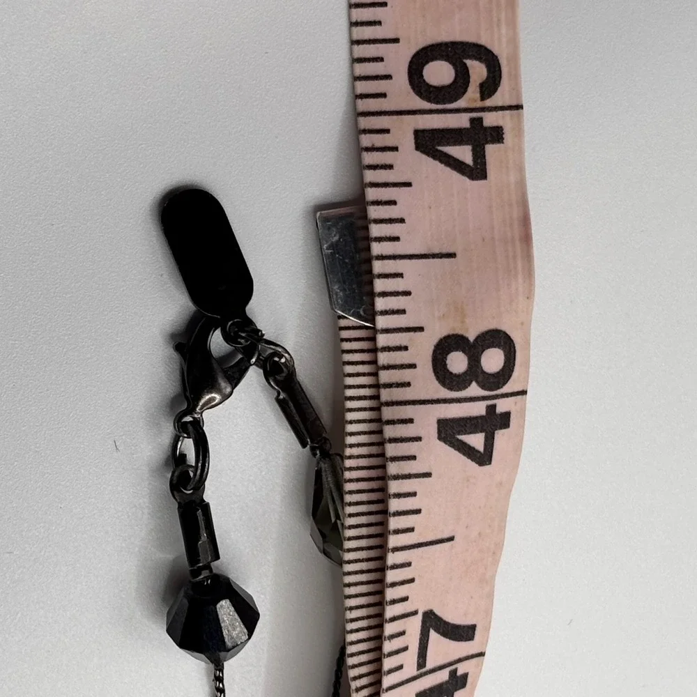 Fairy‎ Goth Beaded Long Double Strand Necklace Dabby Reid Grey Black Glass Resin